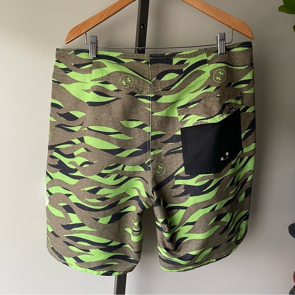 Under Armour Bergwind Gecko Green Camo Board Shorts Swim Swimwear Mens Size 36 - Picture 8 of 8